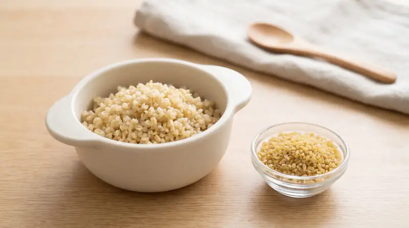 Açık ahşap zeminde bulgur.
